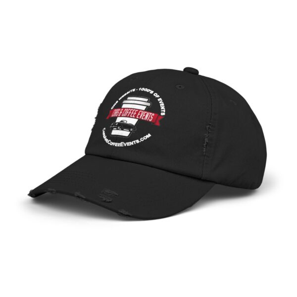 Cars And Coffee Events Unisex Distressed Cap w/ Logo - Image 2