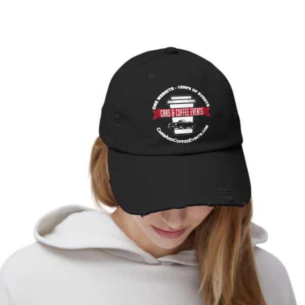 Cars And Coffee Events Unisex Distressed Cap w/ Logo - Image 3