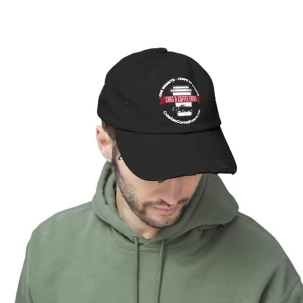 Cars And Coffee Events Unisex Distressed Cap w/ Logo - Image 5