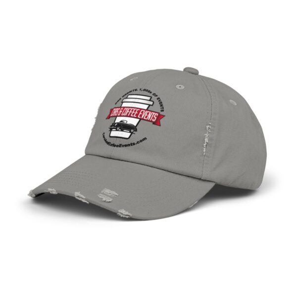 Cars And Coffee Events Unisex Distressed Cap w/ Logo - Image 18