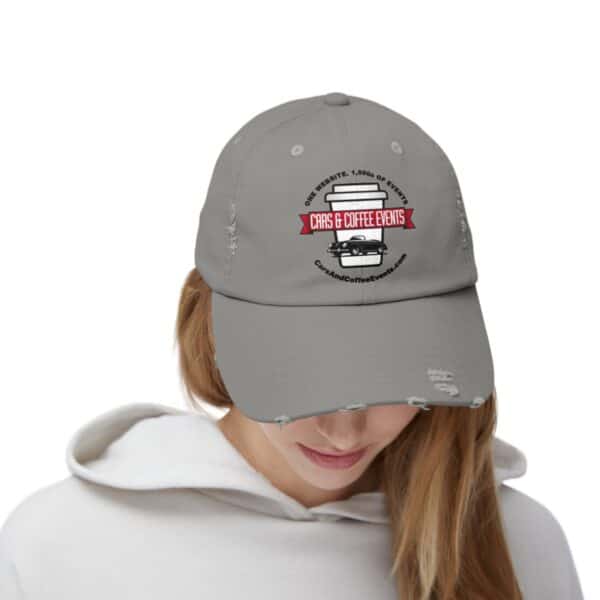 Cars And Coffee Events Unisex Distressed Cap w/ Logo - Image 19