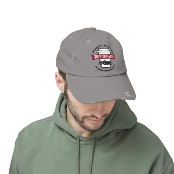 Cars And Coffee Events Unisex Distressed Cap w/ Logo - Image 21