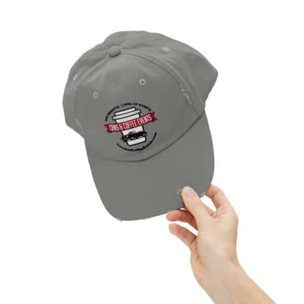 Cars And Coffee Events Unisex Distressed Cap w/ Logo - Image 24