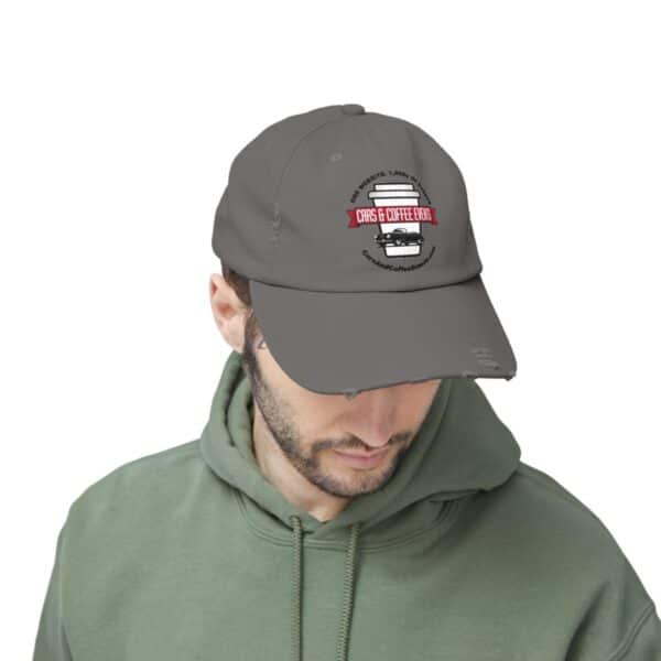 Cars And Coffee Events Unisex Distressed Cap w/ Logo - Image 37