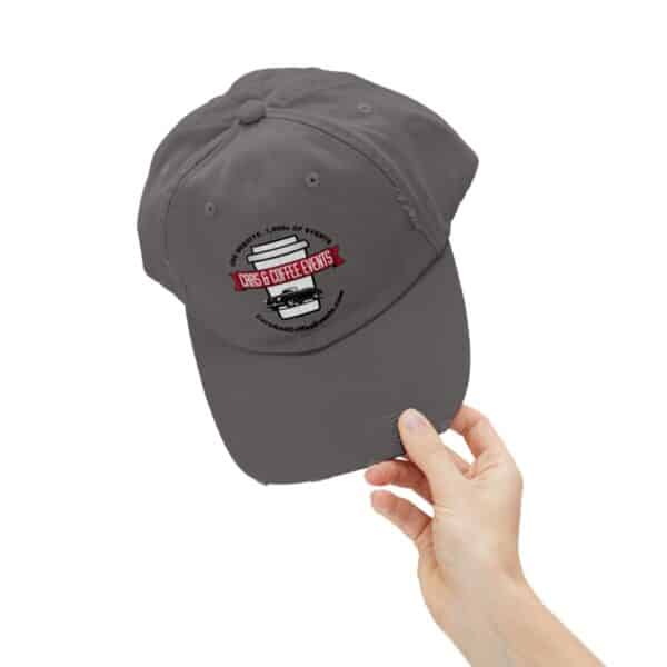 Cars And Coffee Events Unisex Distressed Cap w/ Logo - Image 40