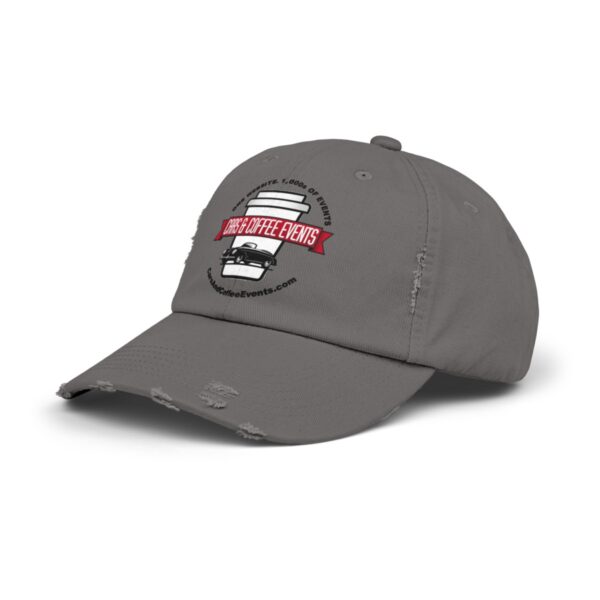 Cars And Coffee Events Unisex Distressed Cap w/ Logo - Image 34