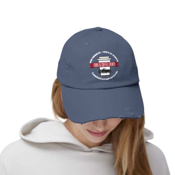 Cars And Coffee Events Unisex Distressed Cap w/ Logo - Image 27