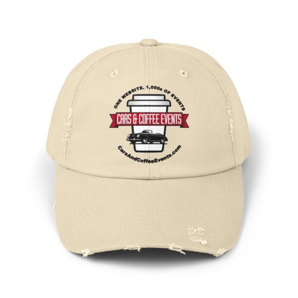 Cars And Coffee Events Unisex Distressed Cap w/ Logo - Image 9