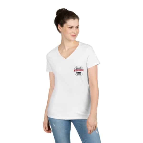 Cars And Coffee Events Ladies' Logo V-Neck T-Shirt - Image 6